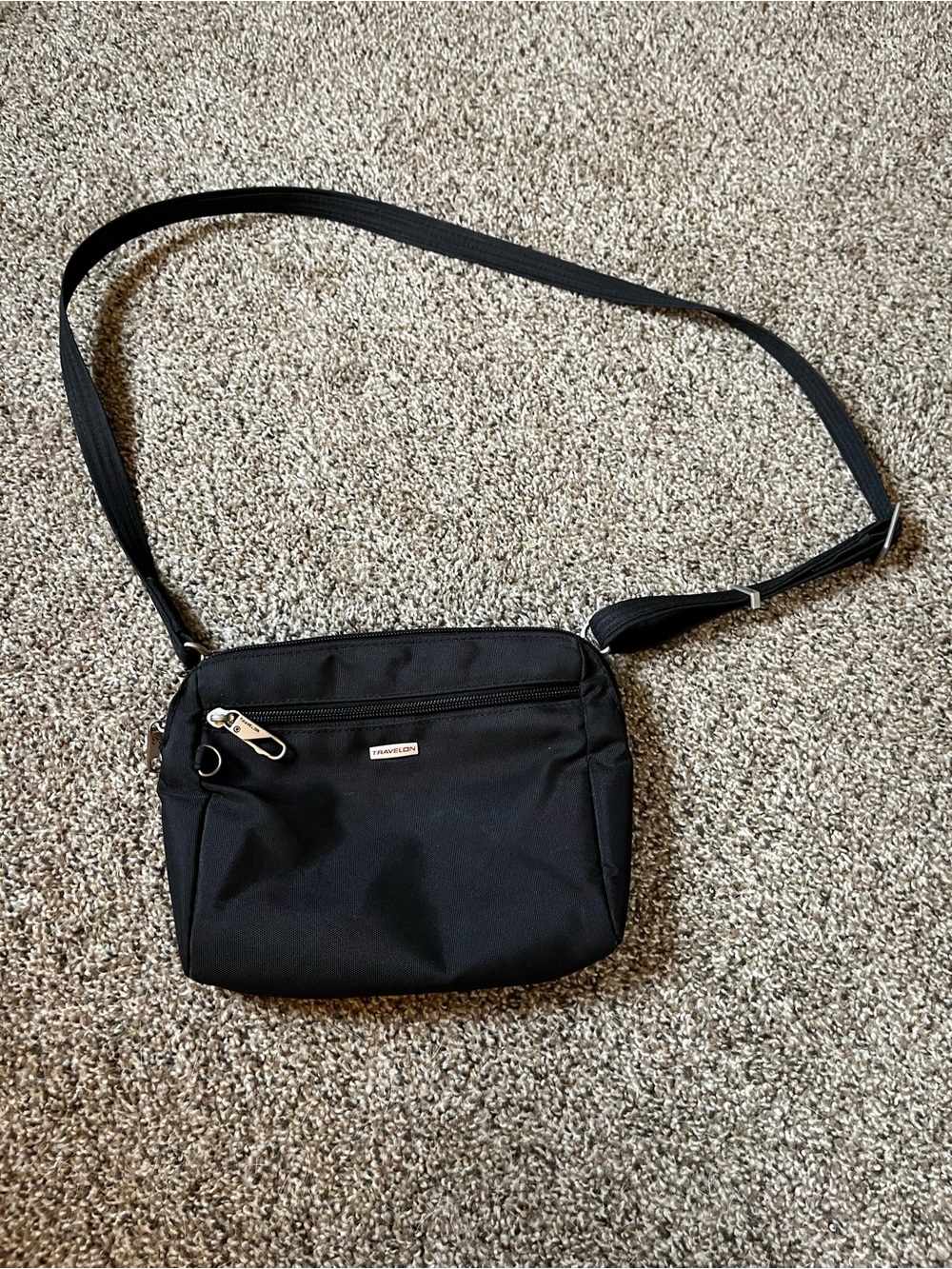 Travelon Black Nylon Crossbody Organizer Bag